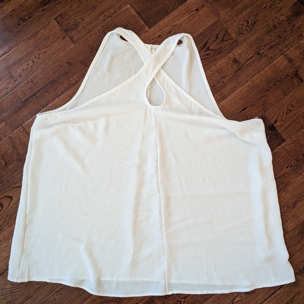 EUC Chicsoul White Sleeveless Halter Tank Top Keyhole Size 3X